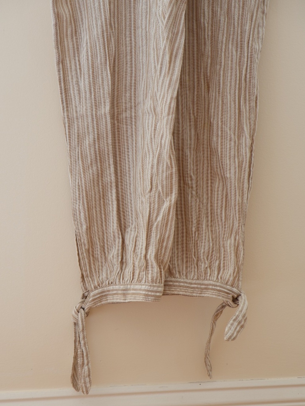 Lulus Rhythm Bahamas Cotton Striped Jumpsuit Overalls M Boho Granola Retro Gorp - Picture 6 of 9